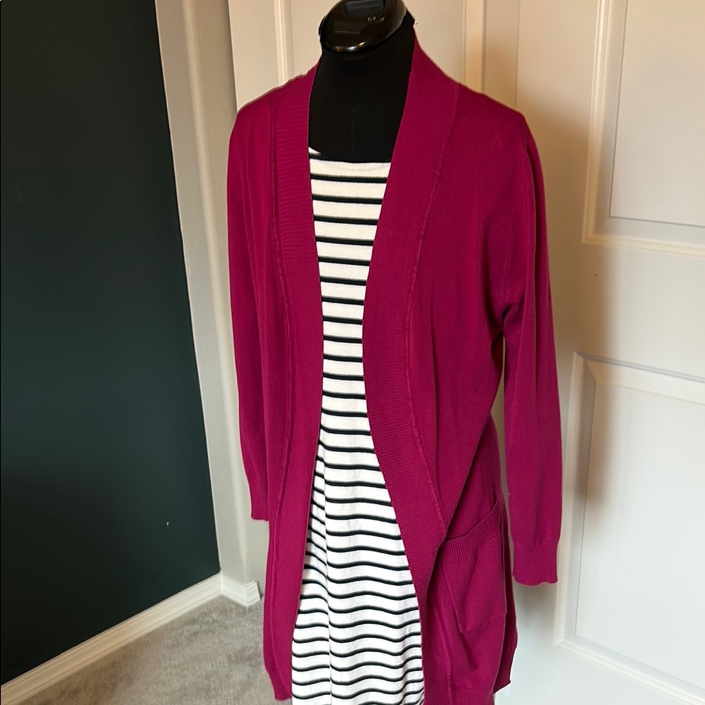 Cielo Pink Cardigan Sweater Lightweight Knit